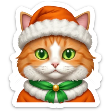 Un  gato con ropa navideña sticker