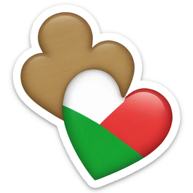 a heart colored like the talian flag. sticker