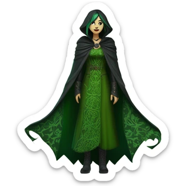 the morrigan gothversion green man vines style furr robe stylish boots sticker