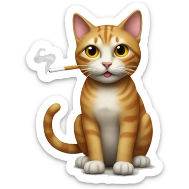 Cat with a cigarette  sticker