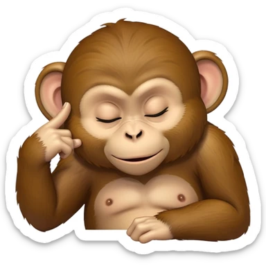 Monkey sleeping while sticking up the middle finger sticker