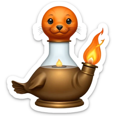 Seal oil lamp, Inuits sticker