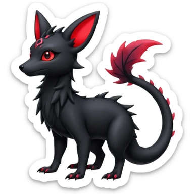 Shiny Dark Edgy Gothic Gloomy Futuristic Salandit-Umbreon-Shaymin-Delcatty-Hybrid (Full body) sticker