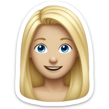 smiling girl with blonde hair and blue eyes sticker