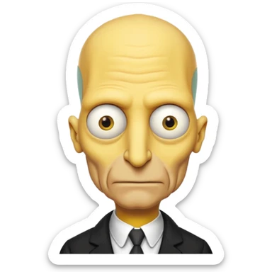 Mr. Burns, simpson, yellow skin tone, very very very long nose. complete yellow sticker