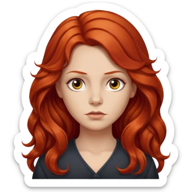 Preta, do cabelo grande ondulado, vermelho, cara de Seria, croped sticker