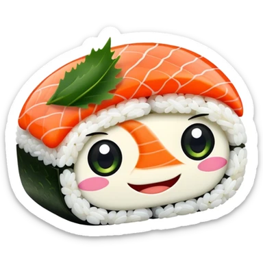 enormous sushi smiling sticker