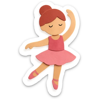 ballerina girl with layered paper look sticker