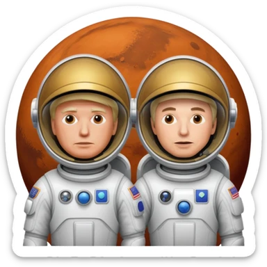 donald trump with elon musk on mars sticker