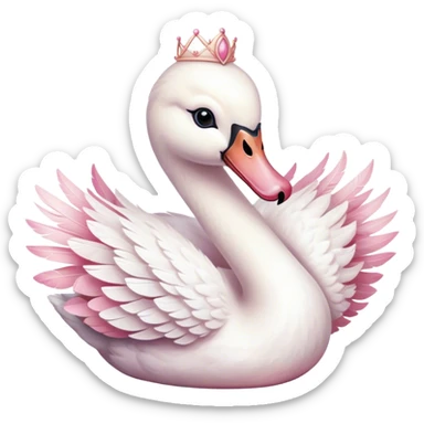 white pink soft ballerina swan sticker