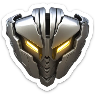 futuristic armored Omega Energy chestplate radiating omega energy sticker