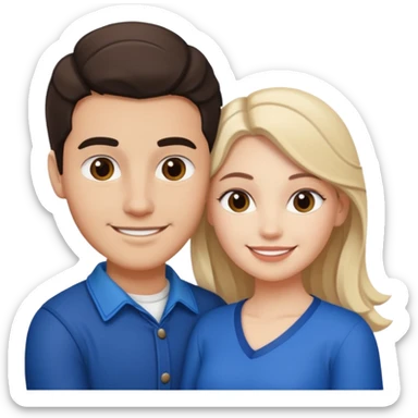 young Métis man and young white woman holding each other affectionately sticker