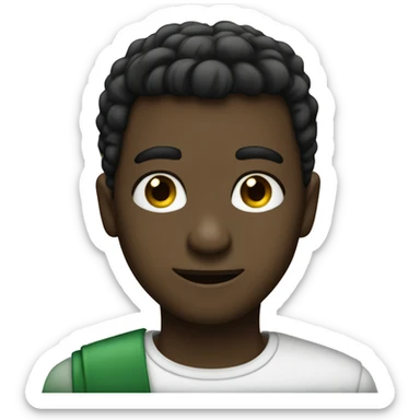 menino cabelo preto liso pele bege olhos verdes  sticker