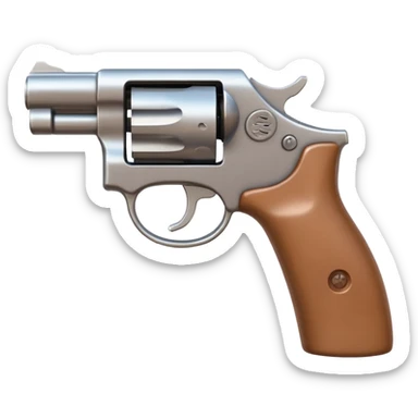 A 3D iOS emoji-style close-up of an index finger pulling a pistol's trigger, showing only the hand and the trigger area inside the trigger guard; stylized, non-realistic toy-pistol look, glossy Apple-style finish, clean white background.
 sticker