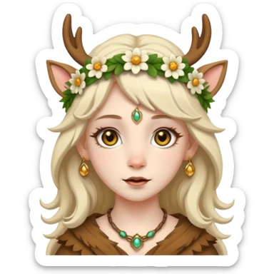 Cute Druid human like fawn sticker