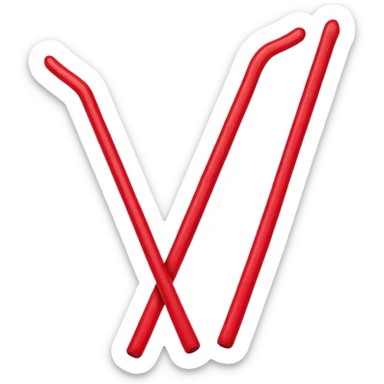 Beijing Sweetened Hawthorn Strips sugar glazed red sticks, simplified emoji style with bold outlines and bright colors, cartoon style traditional Bing Tang Hu Lu Si sticker