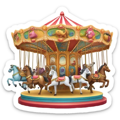walking carousel  sticker