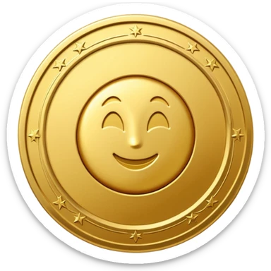 A shiny 3D coin in emoji style, with embossed details and realistic lighting.  place the "V" from the Visify logo in the center of the coin, keeping its original curved style.  sticker
