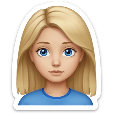 Dirty blonde hair girl with middle part sticker