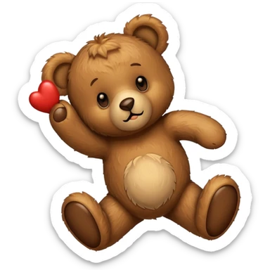 Teddy bear escaping sticker