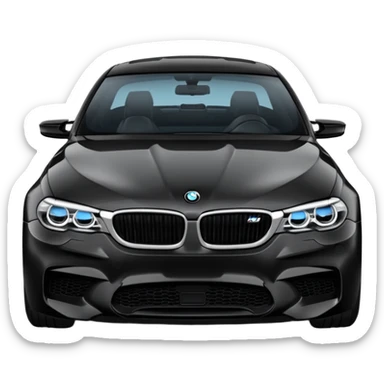 Bmw m5 black with lights on night time sticker