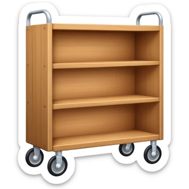 short wide bookshelf on wheels sticker