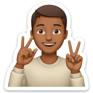 Emojis qui fait le signe ☝🏽 sur sa bouche  sticker