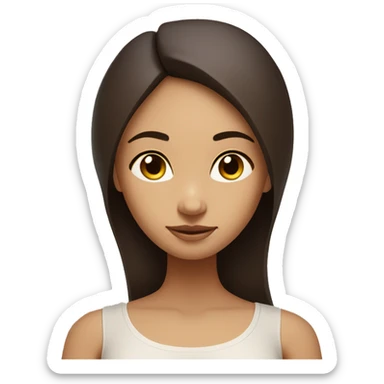 yoga girl with long and straight dark brown hair and fair skin in a meditation pose sticker