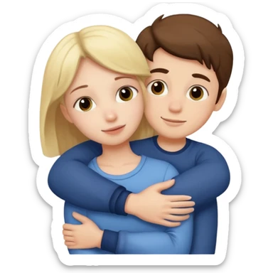 Fille qui fait un câlin à un garçon  sticker