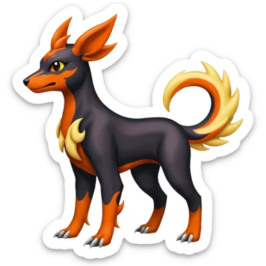 
Canine-Houndoom-Amaura-Salandit-Noibat-Flareon-Fakémon-fusion (full body) sticker