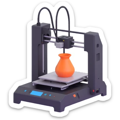 3d printer, microsoft fluent style, simple, no text sticker