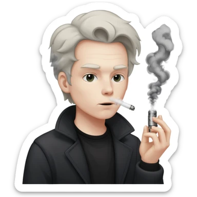 dark dull person vaping sticker