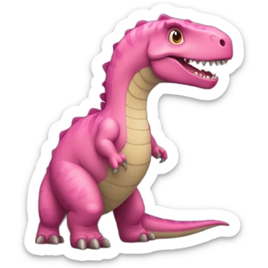 Un gros dino tout rond tout mignon et tout rose  sticker