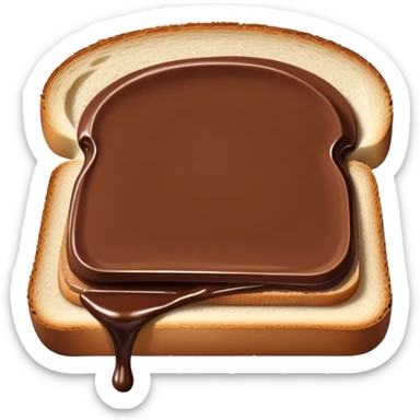 slice of bread with a spread of nutella sticker