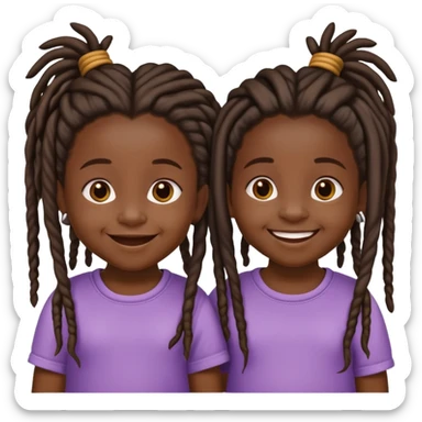 identical darkskin toddler twin girls with dreads sticker