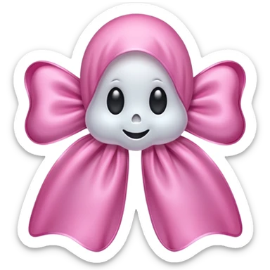 bow pink with ghost sticker