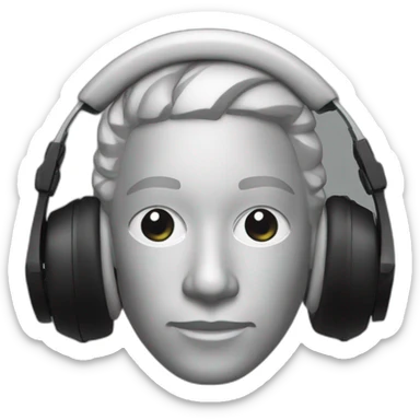 black techno music producer rave headphones sticker