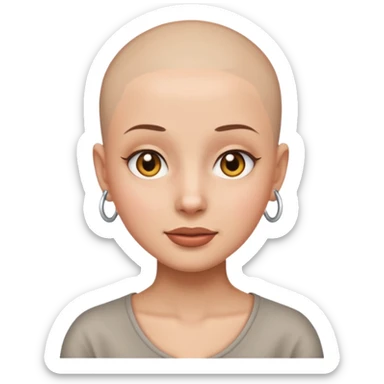 Emoji femme crâne rasé  sticker