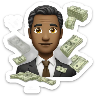 rich guy, a lot of money sticker