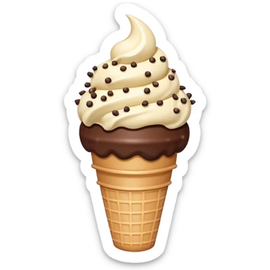 Vanilla ice cream cone with chocolate sprinkles sticker