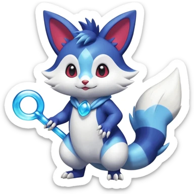 Shiny Exotic Colorful Gradients Furret-Meowstic-Zangoose-Hybrid (Full body) sticker