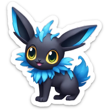 Colorful Dark Kawaii Eeveelution-Cute-Pokémon-fusion full body sticker