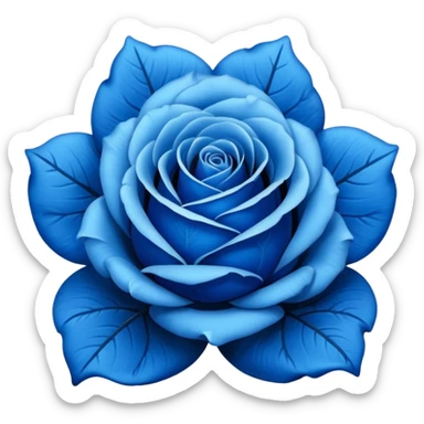 Rose emoji but make it blue instead of red and have it exactly like the original one sticker