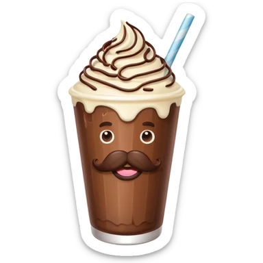 milkshake with mustache sticker