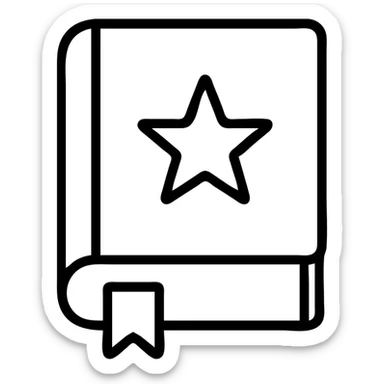 magical spellbook with a star on the cover, icon style sticker