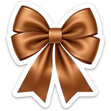 Brown bow ribbon sticker