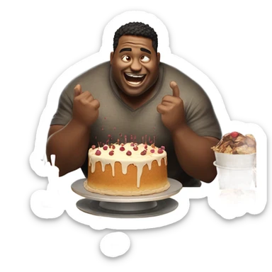 Gluttonous man sticker