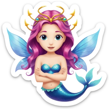 an mermaid that has fairy wing fair face sticker