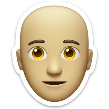 a man with half of his face tilted to the side, and a robot inside sticker