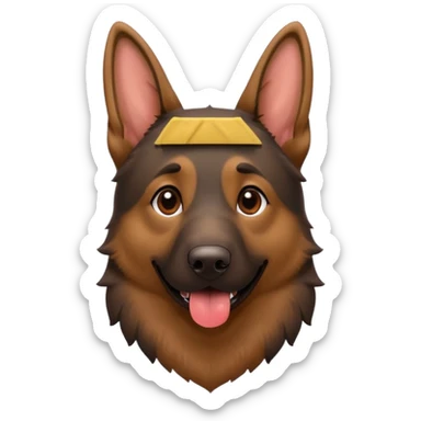 cartoon style dark German Shepherd dog with its long tongue hanging out  sticker